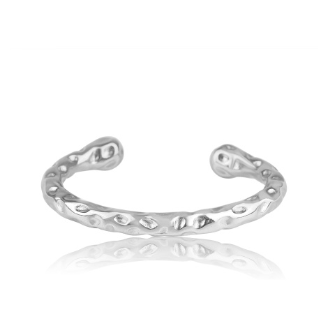 Pevný ocelový náramek s texturou - Meucci DB565