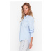 Trendyol Blue Loose Fit Cotton Woven Shirt