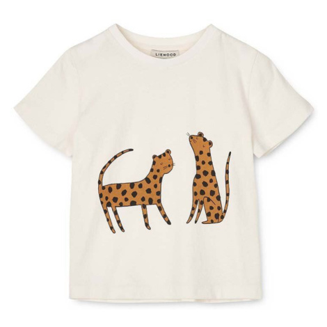 Dětské bavlněné tričko Liewood béžová barva, s potiskem