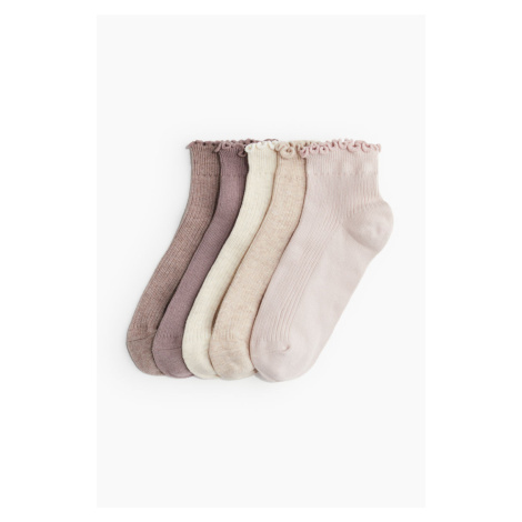 H & M - Ponožky's volánkem 5 párů - růžová H&M