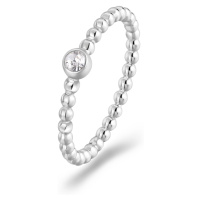 S`Agapõ Minimalistický ocelový prsten s krystalem For Love SFV46 52 mm