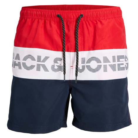 Jack&Jones Pánské koupací kraťasy JPSTFIJI Regular Fit 12227260 Chinese Red Jack & Jones
