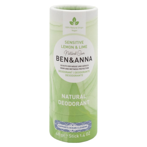 BEN&ANNA Sensitive Lemon & Lime tuhý deodorant 40 g