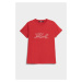 Tričko karl lagerfeld rhinestone karl logo t-shirt haute red