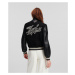 Bunda karl lagerfeld wool & leather varsity bomber černá