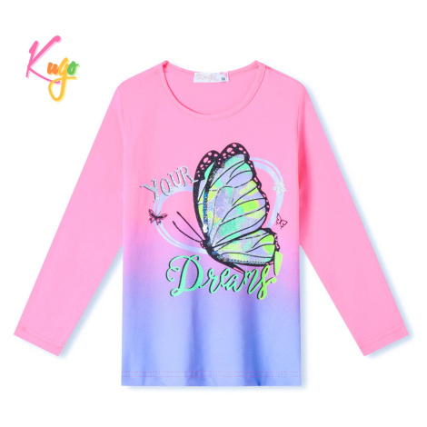 Dívčí tričko - KUGO PC3811, celorůžové Barva: Růžová