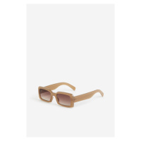 H & M - Hranaté sluneční brýle - béžová