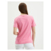Růžové dámské tričko Guess Dalya