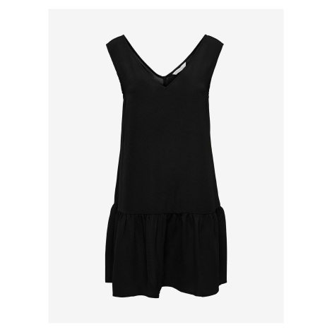 Černé krátké šaty s véčkovým výstřihem ONLY Nova Life