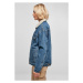 Ladies Oversized Sherpa Denim Jacket - clearblue washed