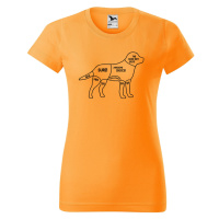 DOBRÝ TRIKO Dámské tričko s potiskem Kde drbat psa Barva: Tangerine orange