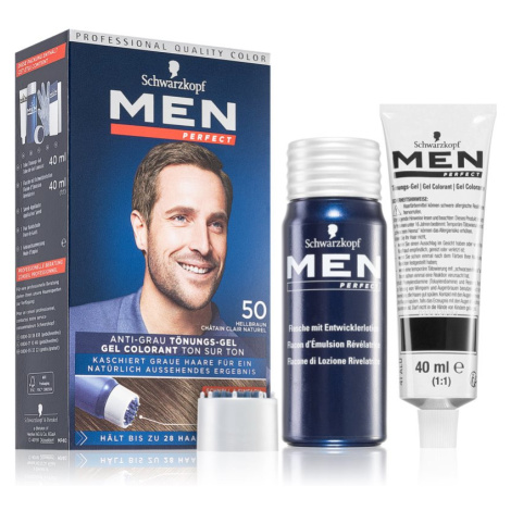 Schwarzkopf Men Perfect Anti-Grey Color Gel tónovací gel na vlasy pro muže  50 Light Brown | Modio.cz