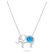 Brilio Silver Slušivý stříbrný náhrdelník s opálem Slon NCL133WB