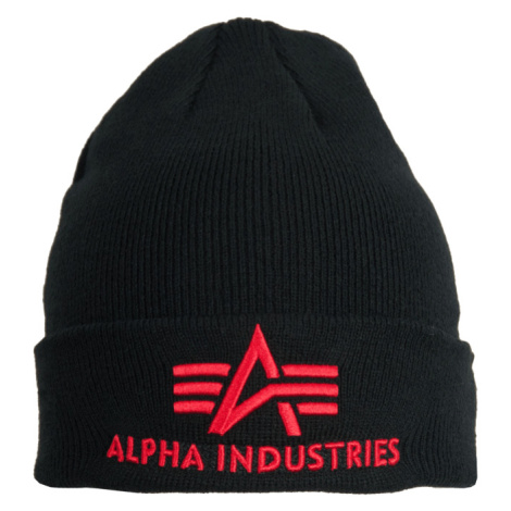 Alpha Industries Čepice 3D Beanie černá | červená