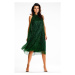 Dámské síťované midi šaty zelené barvy
