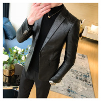 Luxusní pánské sako kožené hladké a vzorované