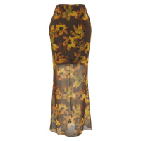 Trendyol Multicolored Floral Patterned Lined Tulle Skirt