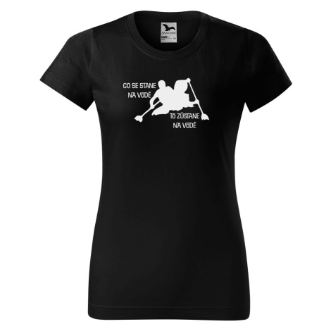 DOBRÝ TRIKO Vtipné dámské tričko s potiskem Co se stane na vodě Barva: Černá