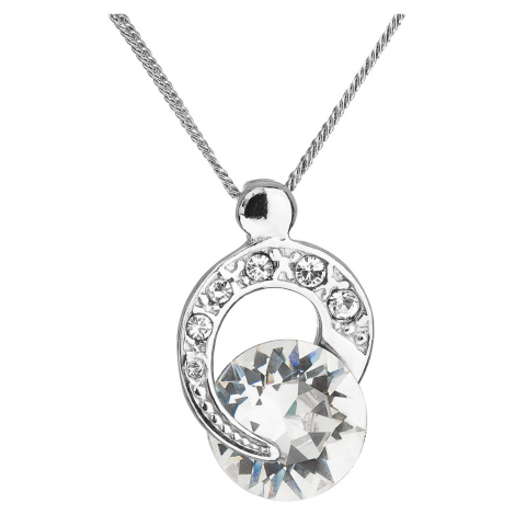 Evolution Group Stříbrný náhrdelník s krystaly Preciosa bílý kulatý 32048.1 crystal
