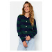 Trendyol Navy Blue Striped Basic Jacket-Look Knitwear Cardigan