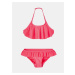 Růžové holčičí dvoudílné plavky s volány name it Fini - unisex