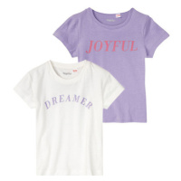 lupilu® Dívčí triko, 2 kusy (lila fialová / bílá)