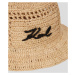 Klobouk karl lagerfeld k/signature raffia bucket hat hnědá