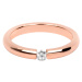 Troli Něžný růžově pozlacený ocelový prsten s krystalem 52 mm