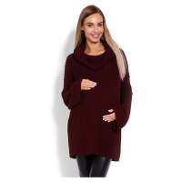 Masivní pletený svetr pro těhotné s rolákem 70012C