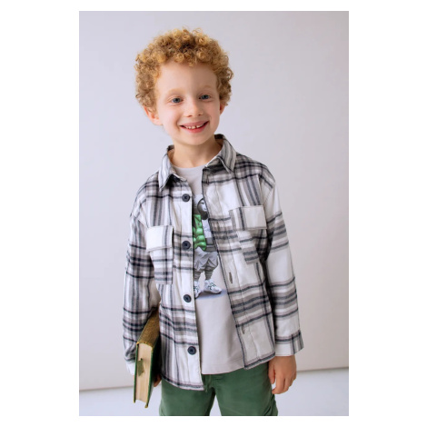 Bavlněná košile Mayoral šedá barva, 4123