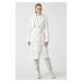 Koton Women's Ecru Trench Coat With Belt Detailed With Pockets.