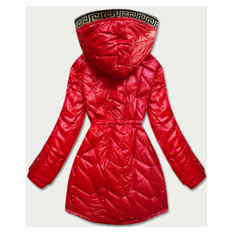 Červená dámská bunda s ozdobným prošíváním (B8092-4) S'WEST