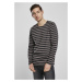 Pánské tričko s dlouhým rukávem Urban Classics Regular Stripe LS- šedé, černé