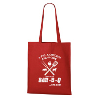 DOBRÝ TRIKO Bavlněná taška s potiskem BAR-B-Q Barva: Červená