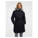 Orsay Černý dámský prošívaný kabát s umělým kožíškem - Dámské