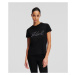 Tričko karl lagerfeld rhinestone logo t-shirt black