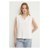 Top Tommy Hilfiger dámský, béžová barva, WW0WW41284