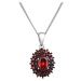 Evolution Group Stříbrný náhrdelník luxusní s pravými kameny rudé 12091.3 garnet