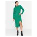 Zelený svetrový set sukně a topu s dlouhým rukávem Trendyol