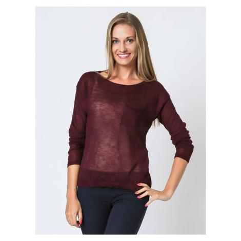 Thin sweater with burgundy pocket YUPS