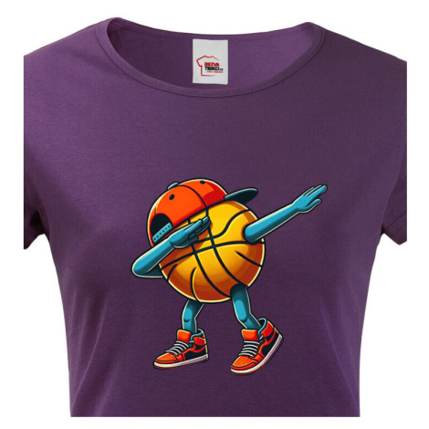 Dámské triko Basketbalový míč dab dance - vtipné basketbalové tričko BezvaTriko