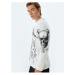 Koton Skull Printed Sweater Crew Neck Loose Fit Long Sleeve Cotton