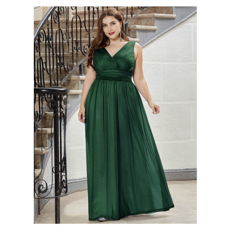 Elegantní večerní šaty s obálkovým výstřihem - Zelené S/7XL Ever-Pretty