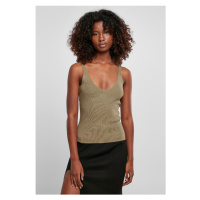 Dámský top // Urban Classics Ladies Rib Knit Top khaki