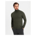 Pánský pletený rolák s viskózou - tmavě šedý V5 OM-SWTN-0127 Ombre Clothing