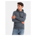 BASIC men's cotton kangaroo hooded sweatshirt - graphite V11 OM-SSBN-0161