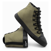 Ombre Men's shoes sneakers in combined materials - olive