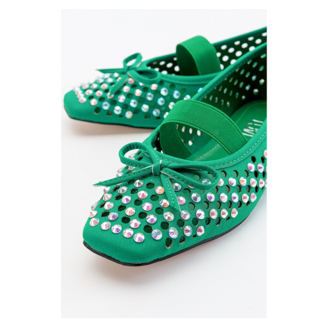 LuviShoes Babes Green Women's Flats