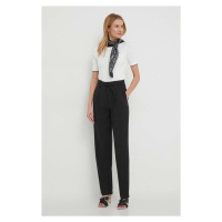 Kalhoty Calvin Klein Jeans dámské, černá barva, široké, high waist, J20J223119