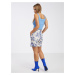 Modro-krémová dámská květovaná sukně/kraťasy VILA Porcelina